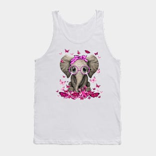 Breast Cancer Awareness Ribbon Elephant Tank Top